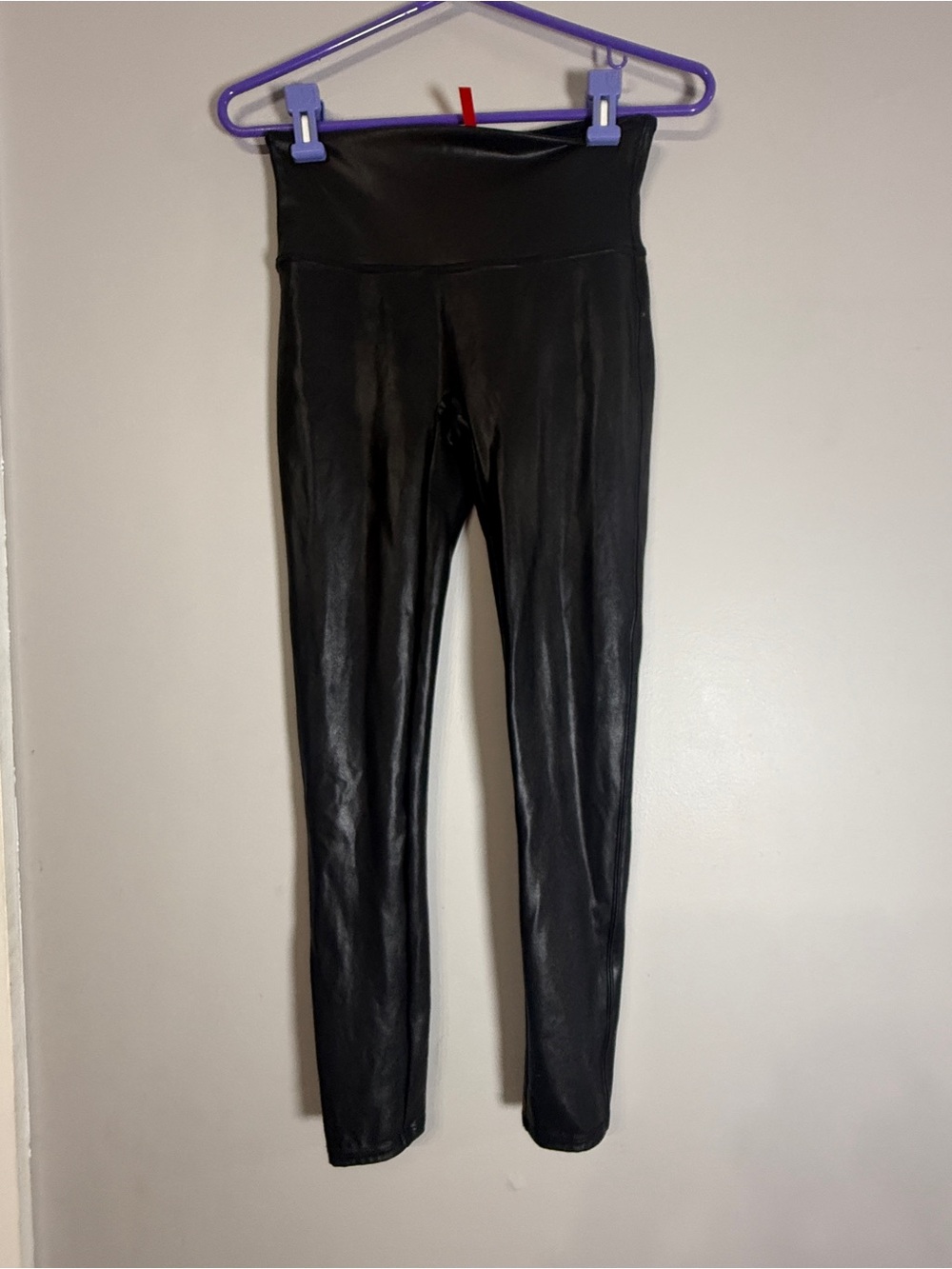SPANX Black Faux Leather High-Rise Leggings